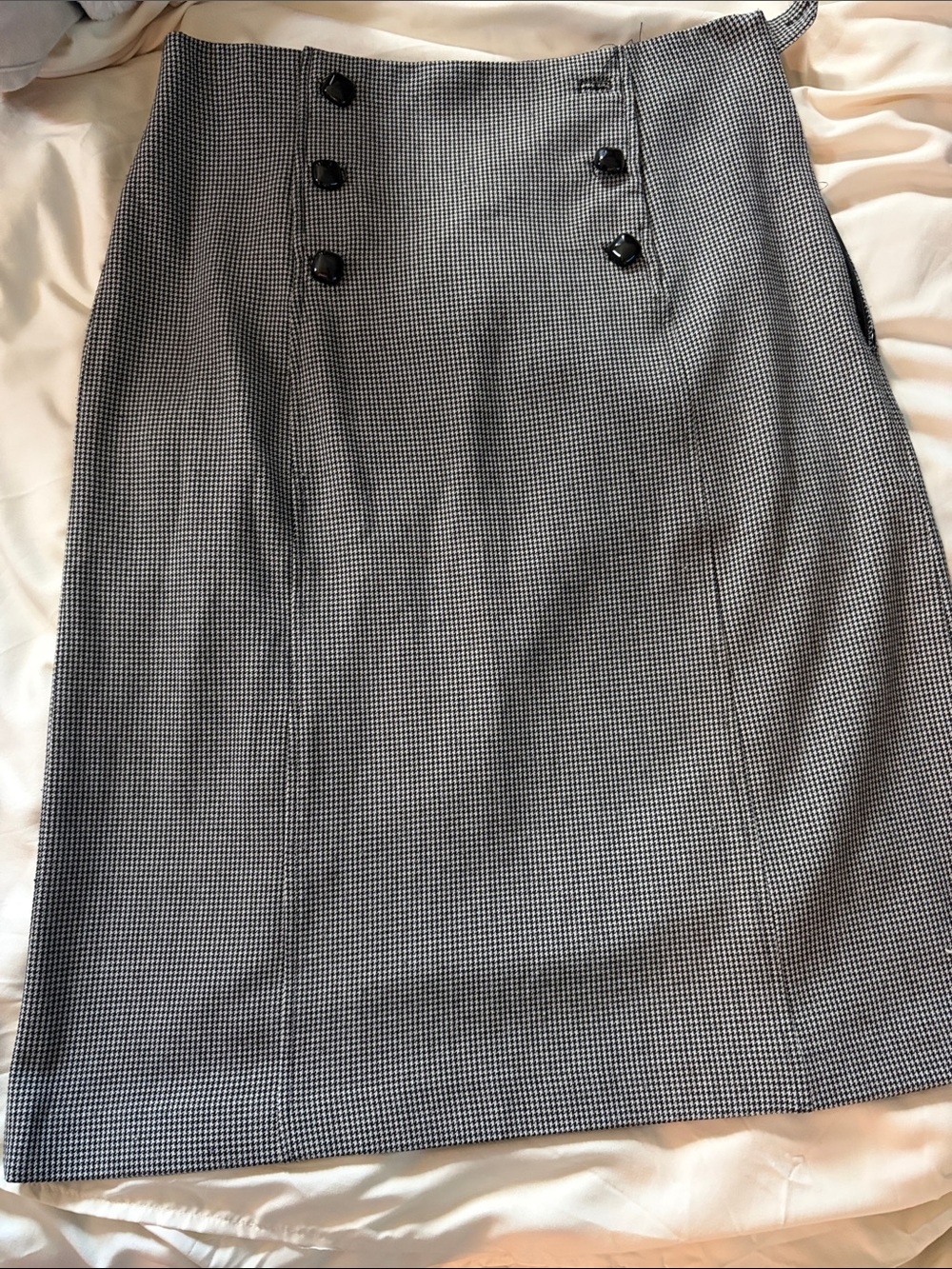 Grace Elements Black and White Houndstooth Pencil Skirt